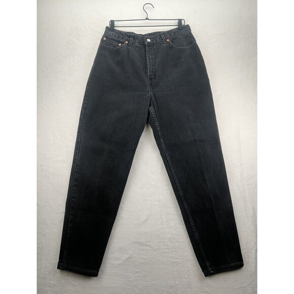 Vintage Black Levis 550 Relaxed Fit Tapered Leg Jeans Womens Sz 16 W M - Picture 1 of 11